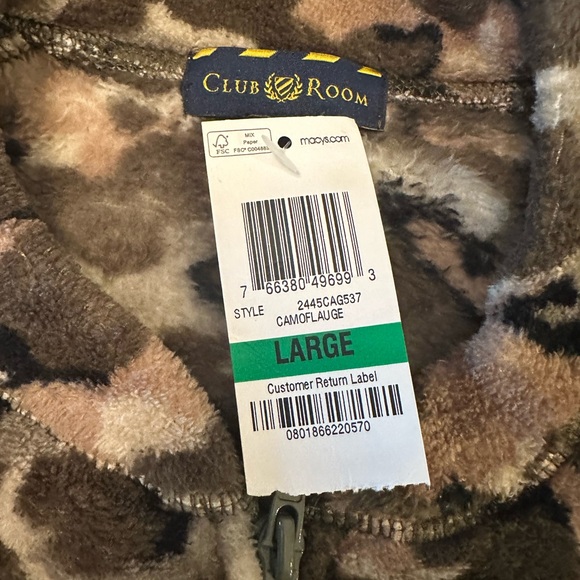 NWT CLUB ROOM Men’s plush fleece camouflage camo footed onesie pajamas pjs - Picture 3 of 9